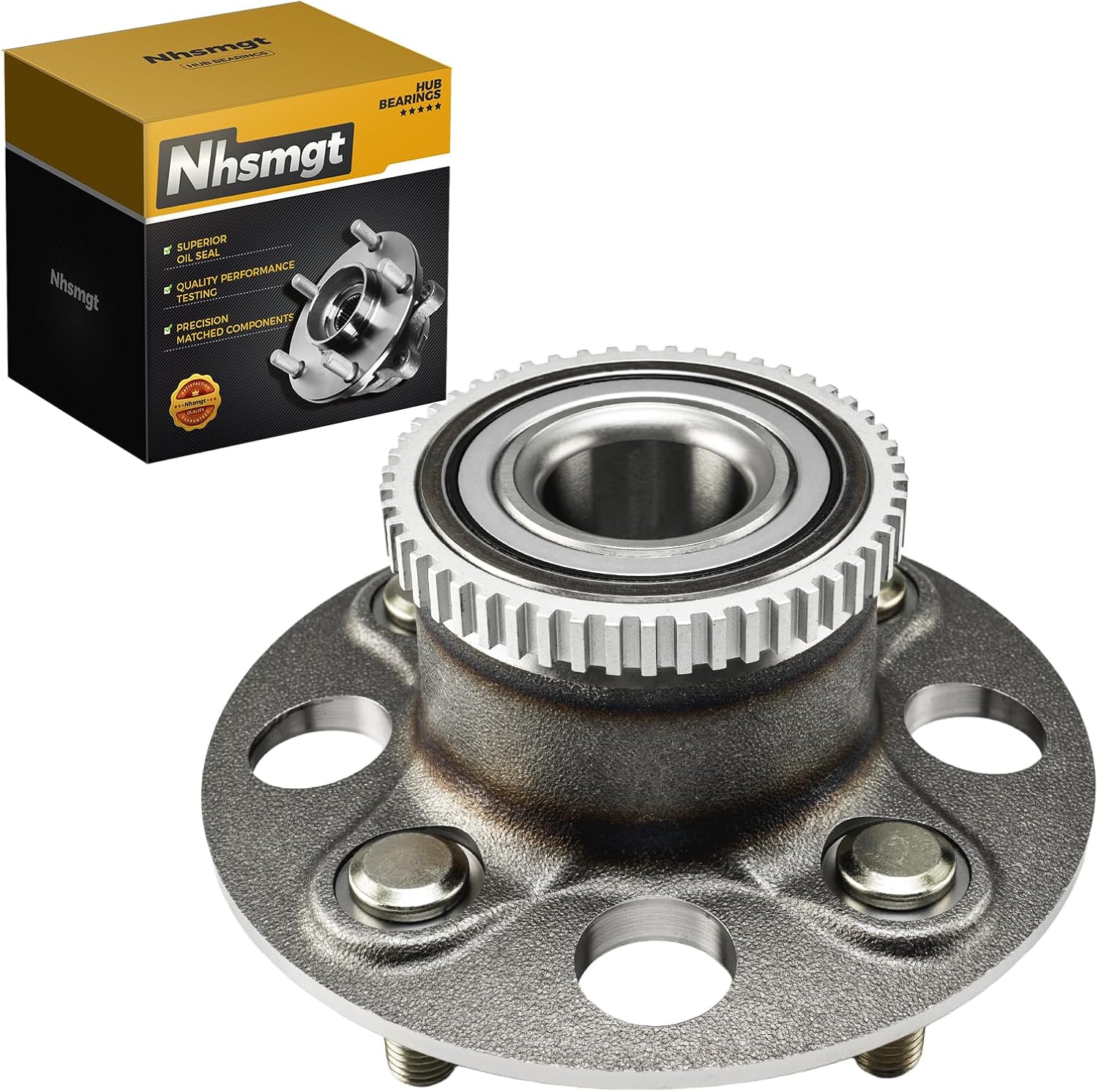 Rear Wheel Bearing and Hub Assembly with ABS Compatible with Honda Civic 2001 2002 2003 2004 2005, Acura EL 2001-2005, 4-Lugs, 512175