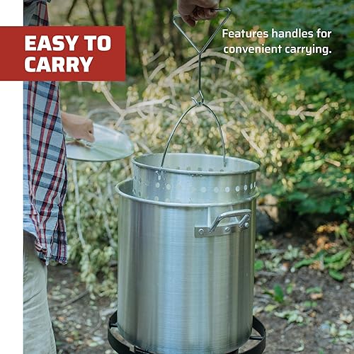 Miniatura 5 de Camp Chef Olla y cesta de aluminio  Incluye tapa, cesta y gancho de extracción  Perfecto para hervir, cocinar a fuego lento y cocinar al vapor  Olla