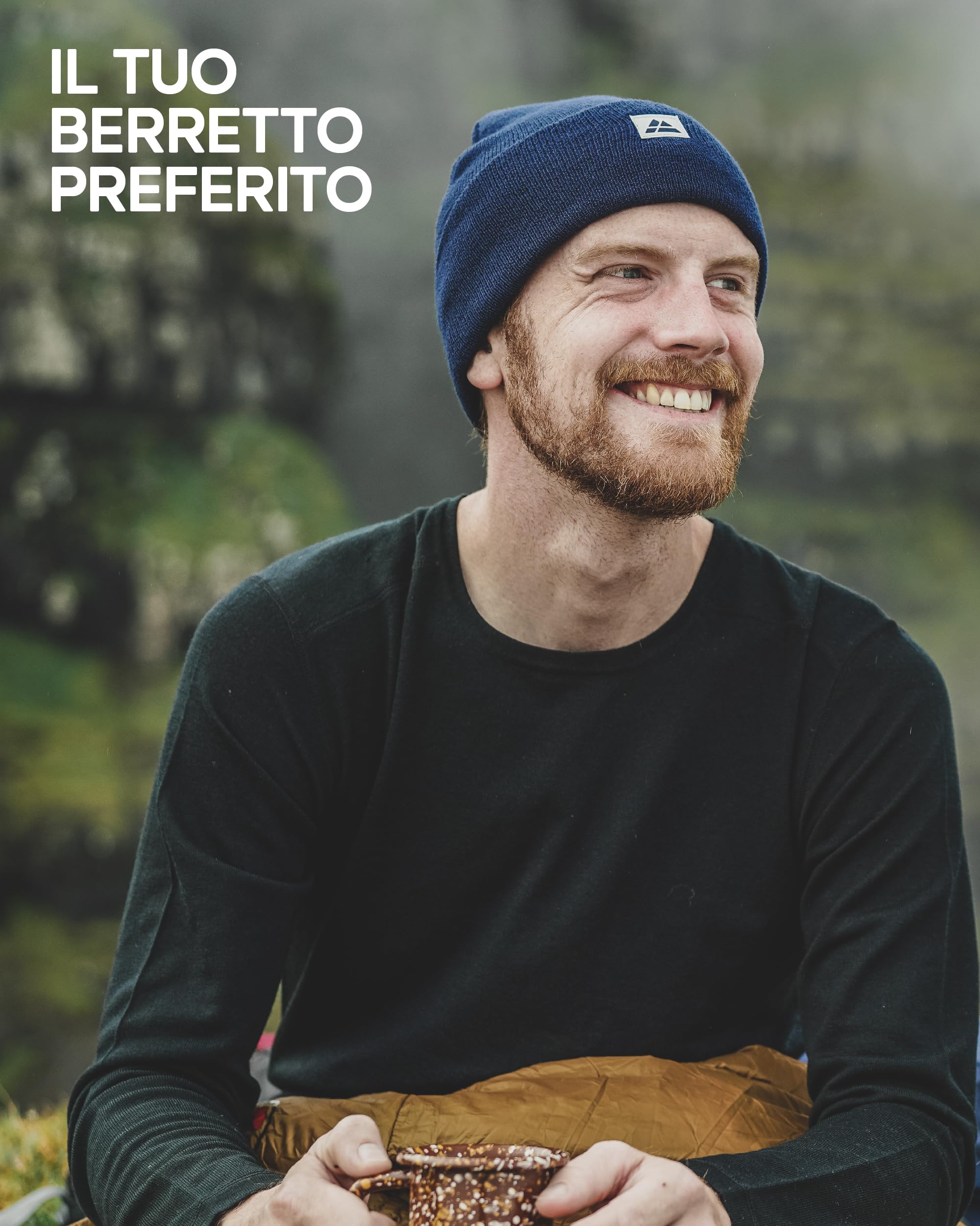 DANISH ENDURANCE Cappello Uomo Lana Merino e Fodera Pile, Berretto in Maglia, Taglia Unica Adulto, Beanie Invernale, per Sci e Sport