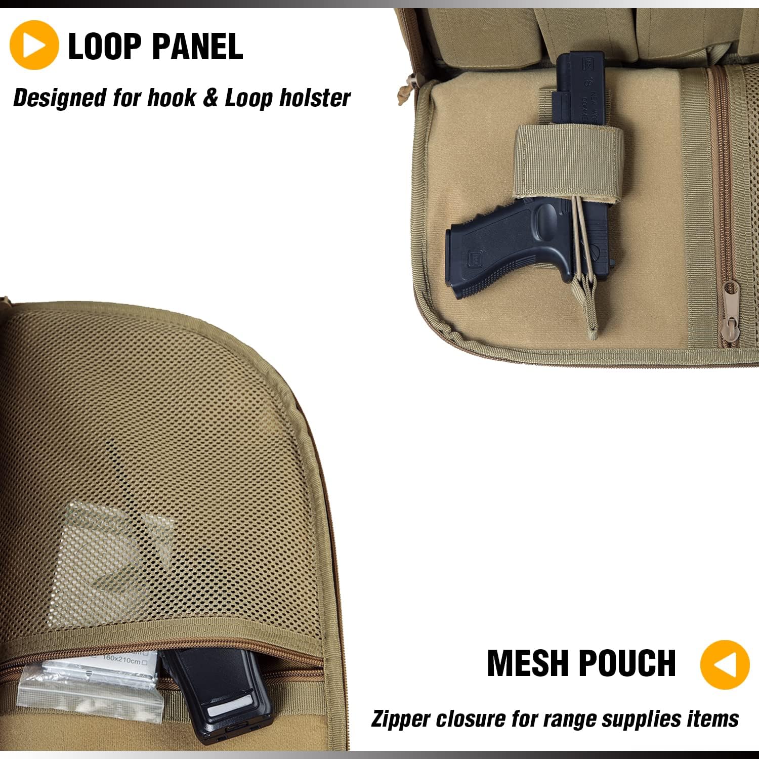 DBTAC Tactical Single Rifle Bag + Stiffen Pistol Case (Tan)