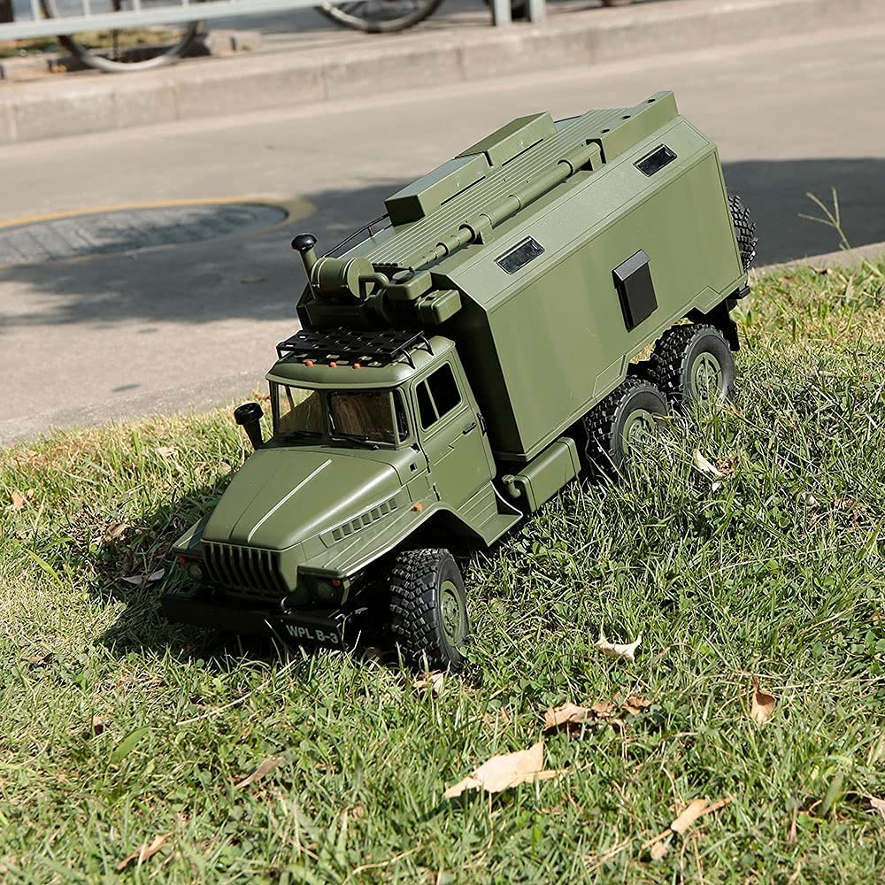 LLQAI Coche de Control Remoto RC Camión Militar 2.4GHZ Offroad RC Army Truck Electric Rock Crawler Vehicle Race Buggy Hobby Car Boys Adult Gift (Tamaño : 1 batería) (1 batería) (2 baterí
