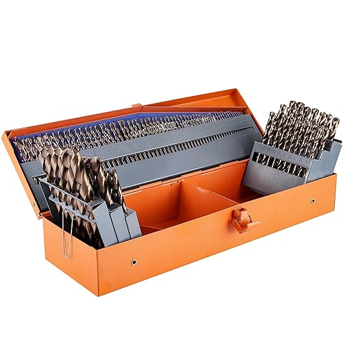 Miniatura 9 de Juego de 15 brocas de cobalto (1/16"-3/8"), acero de alta velocidad M35, longitud espiral estándar para metal endurecido, acero inoxidable, hierro