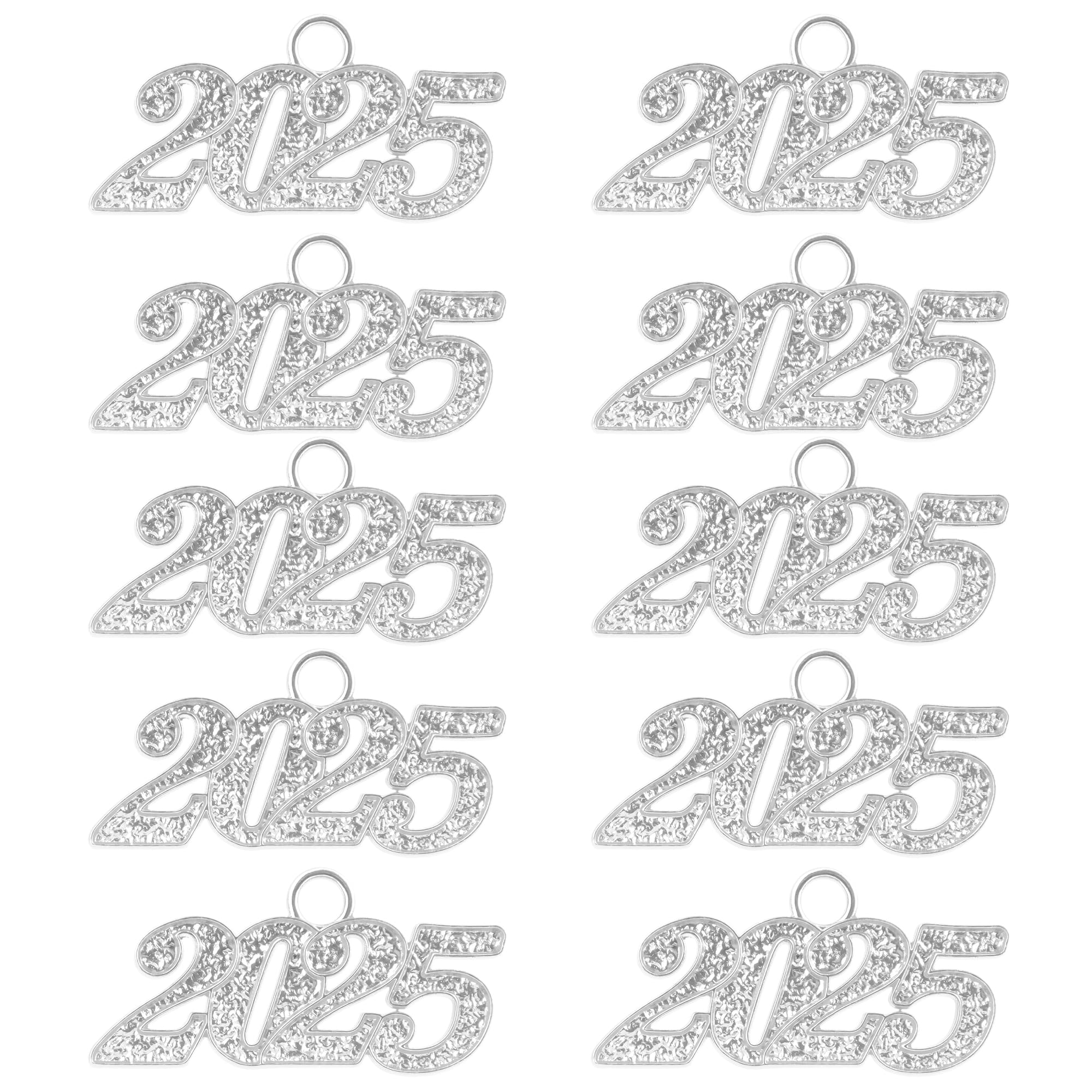 Breloques argentées chapeau diplôme 2024 pour accessoire de célébration - 8