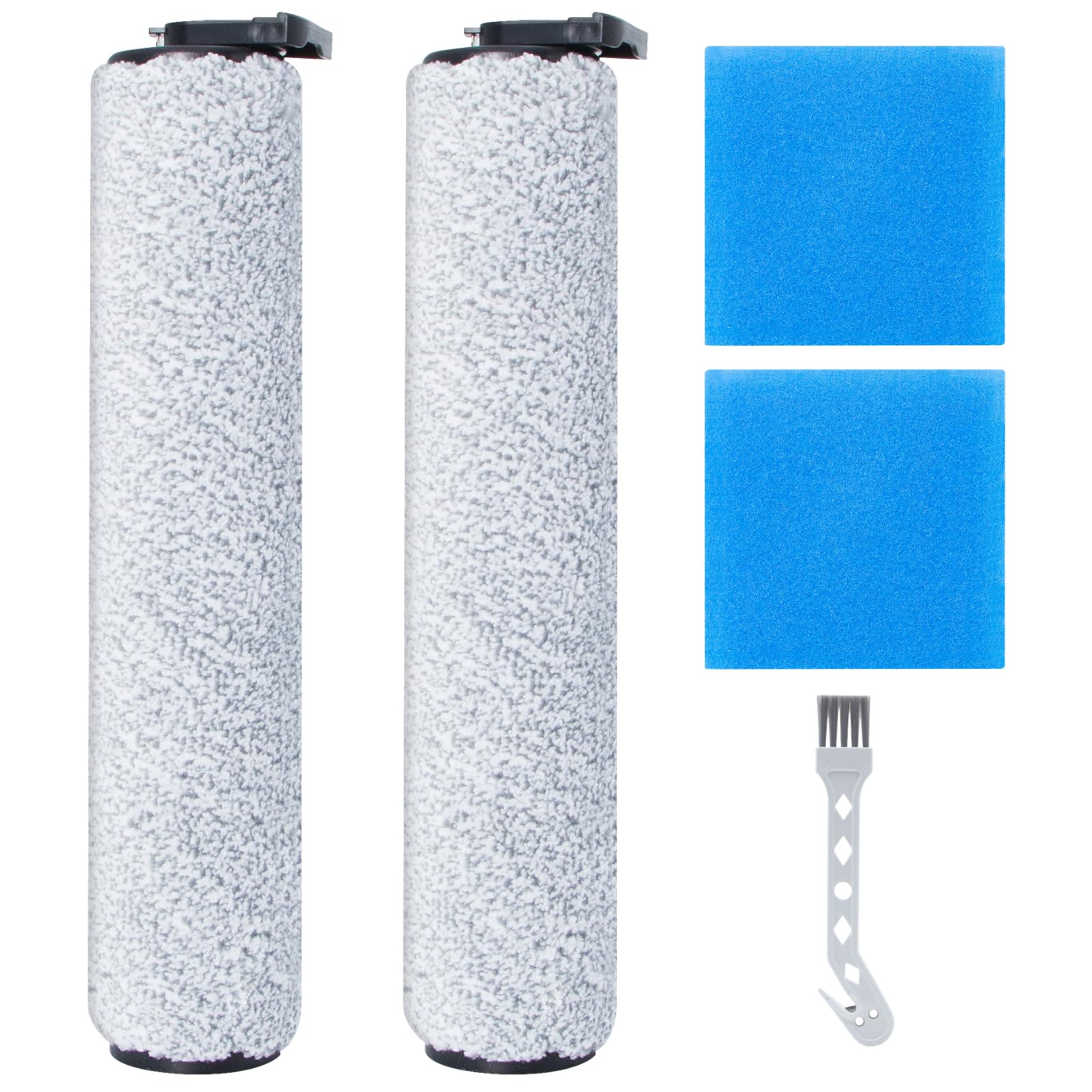 Fixbetter Replacement Brush Roller and HEPA Filter for EUREKA NEW400 Wet and Dry Vacuum Cleaner Accessories, 2 Brush Roller + 2 Sponge Filters + 1