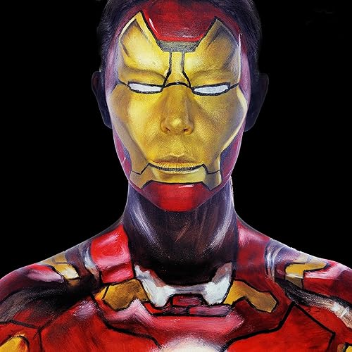 Miniatura 6 de CCbeauty Palo de pintura facial dorada metálica, kit de pintura facial con purpurina, pintura corporal profesional, kit de maquillaje SFX no tóxico