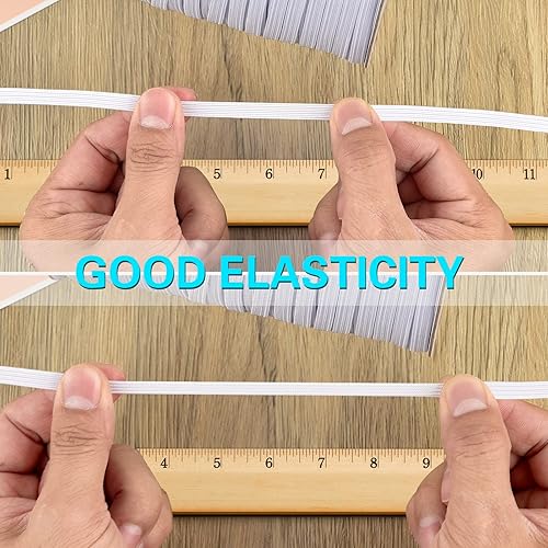 Miniatura 4 de Coopay Cordón elástico de 300 yardas de largo, 18 pulgadas de ancho, cuerda elástica, carrete elástico pesado para coser, 2 rollos, 150 yardasrollo