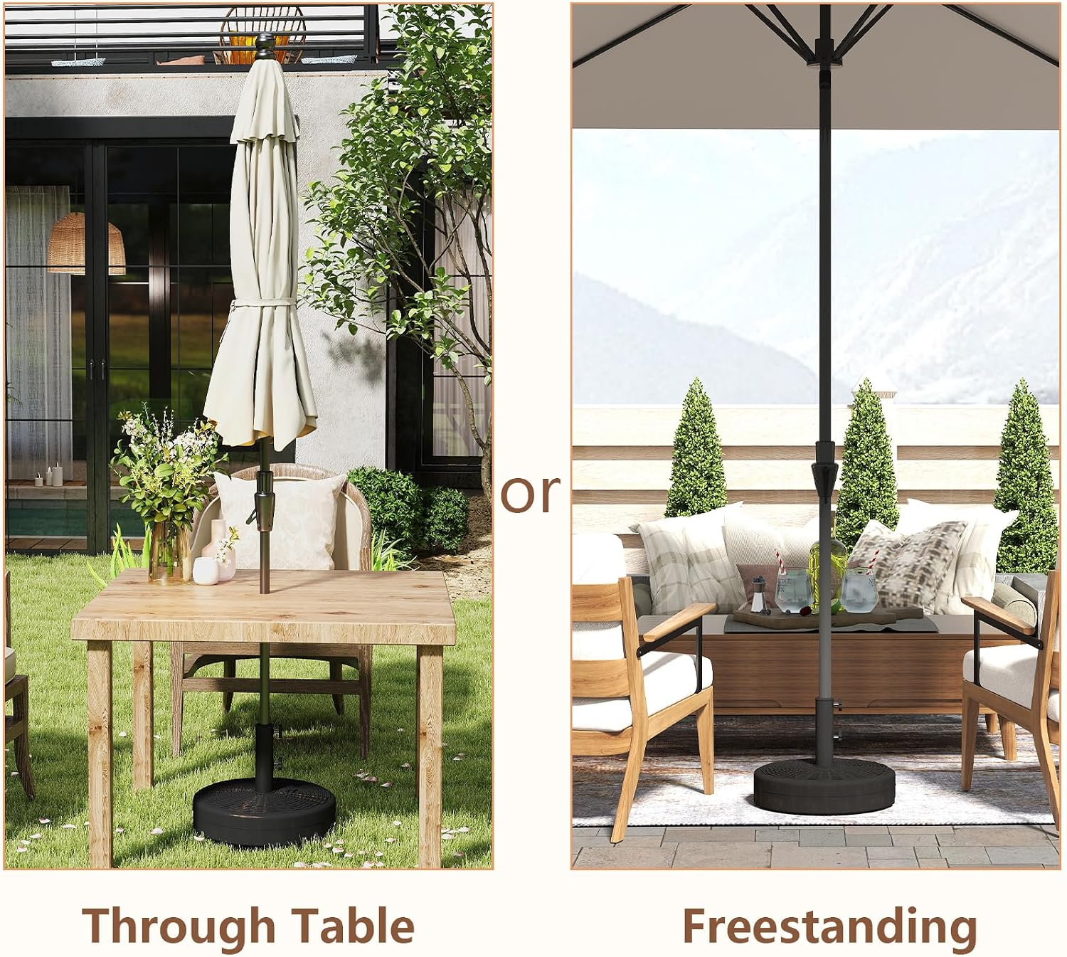 C-Hopetree 70 lb Heavy Duty Water Fillable Base Stand for Patio Outdoor Market Table Umbrella, Bronze