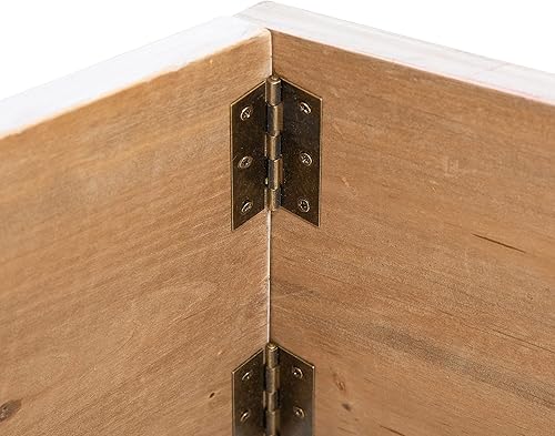 Vista 4 de Glitzhome Collar de árbol de madera blanca lavada de 26 pulgadas de largo, cubierta de soporte para árbol de Navidad rústico