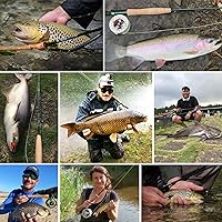 Vista 7 de M MAXIMUMCATCH Maxcatch Extreme - Caña de pescar con mosca de grafito extremo, 4 piezas, 9 pies con carbono IM6 en blanco, guías cromadas duro