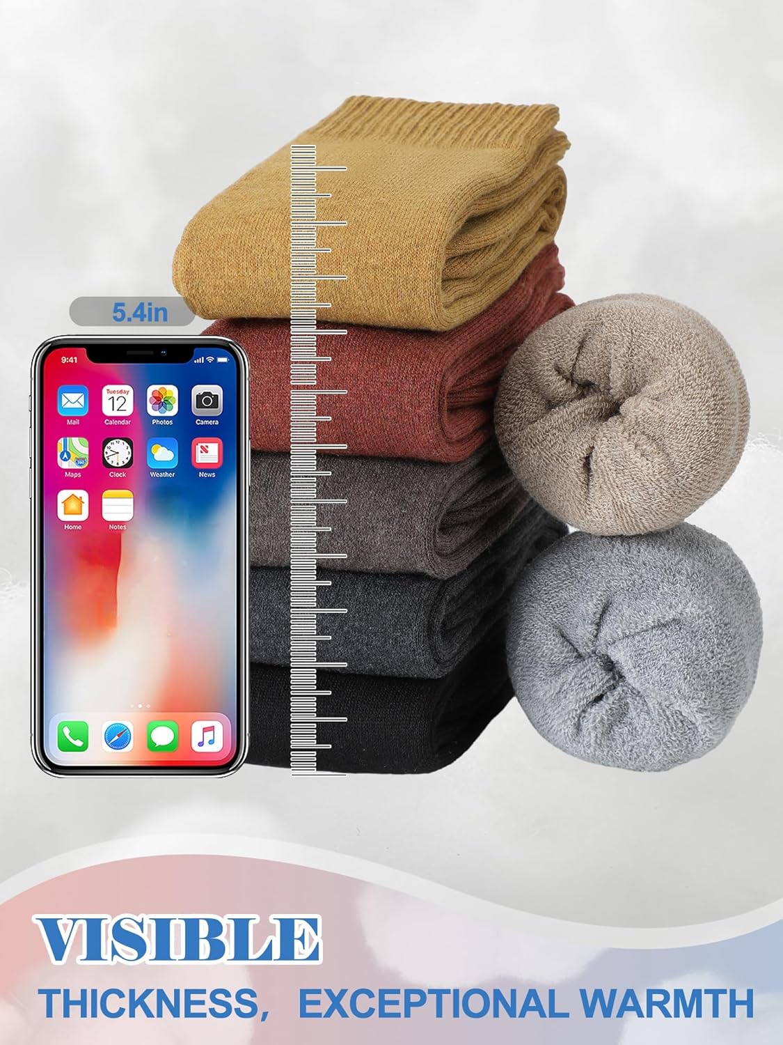 Shihanee 8 Pairs Warm Winter Knee High Socks for Women Boot Thick Socks for Cold Weather Hiking Skiing Working Winter Gifts - Image 5