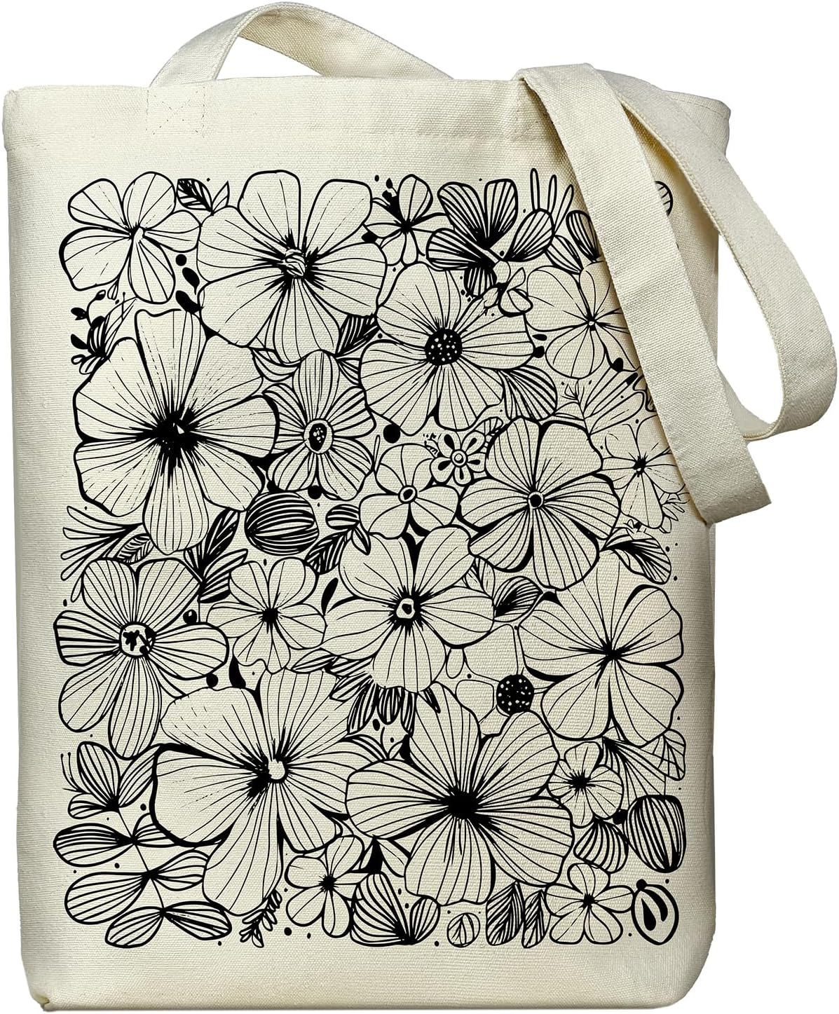 Canvas tote bag with zipper pocket for women's aesthetic use