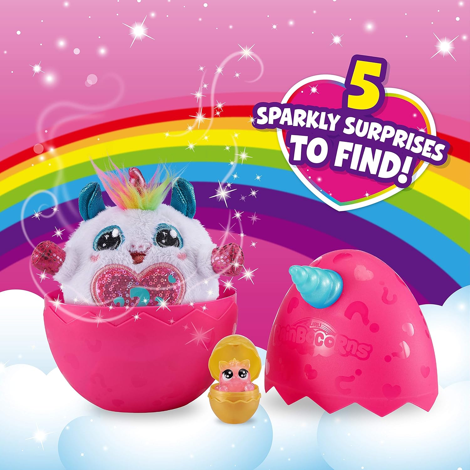 Rainbocorns Sparkle Heart Surprise Mystery Egg Plush by ZURU - Unicorn