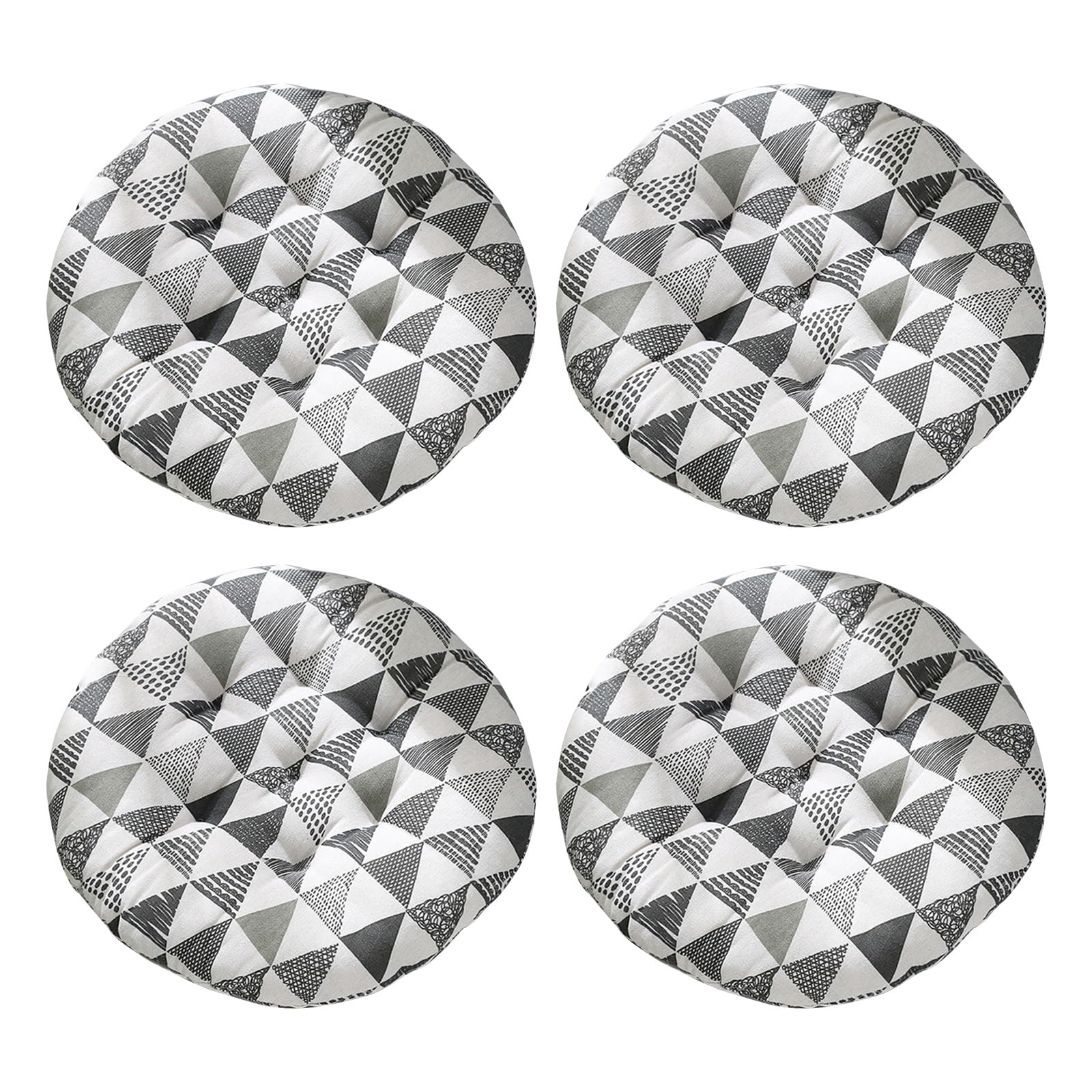 Aliuciku Set of 4 Seat Pads, Thick Round Tatami Chair Cushions for Dining Kitchen Office(B-19,40x40cm)