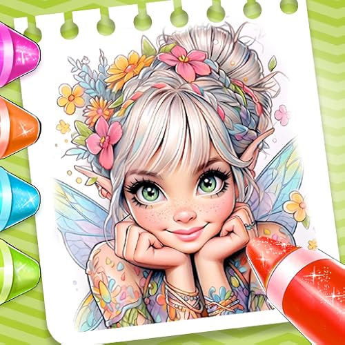 Fairy Princess Coloring Book Fairy Princess Makeover Garden Dressup Flower , Adorable For Girls , Boys