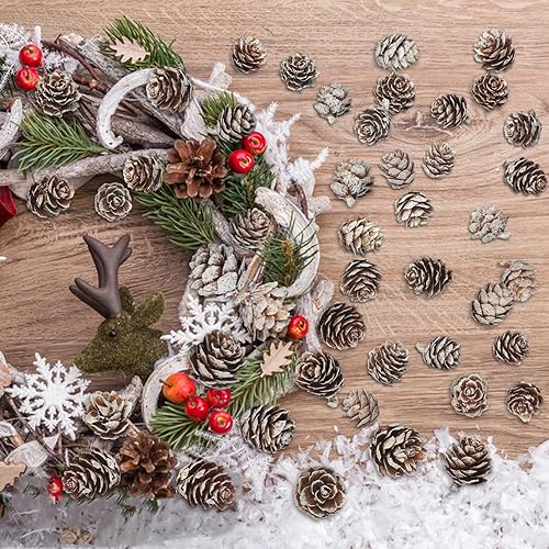 Miniatura 3 de 200 piñas de pino naturales de Navidad, minipiñas de pino de Acción de Gracias, adornos de piñas de Navidad a granel para decoración del hogar,