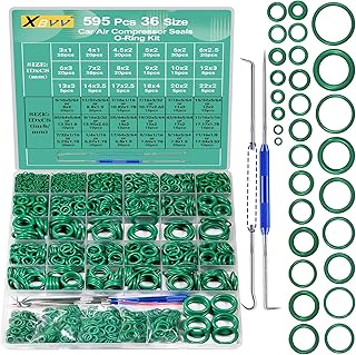XBVV 595 piezas métricas y SAE aire acondicionado kit de juntas tóricas para automoción A/C, compresor y grifo profesional sellado juntas tóricas reparación con juntas tóricas
