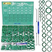 595 Pcs Metric and SAE Air Conditioning O-Ring Kit for Automotive A/C, Compressor and Professional Faucet Plumbing Seal O Rings Repair with O-Ring Picks,Resist Oil and Heat (Green)