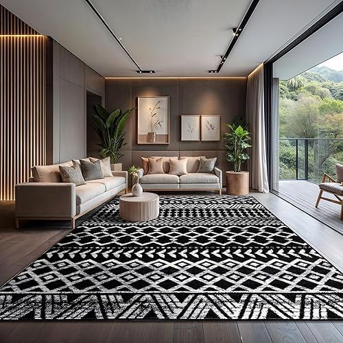 Miniatura 110 de CAMILSON Alfombra moderna de lujo de 8 x 10 pies, estilo vintage, abstracto, suave, de pelo medio, resistente a las manchas, fácil de limpiar, no