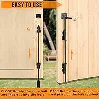 Vista 5 de Pestillo de Suelo con Varilla de Caída de Perno de Caña de Servicio Pesado de 24" - Pestillo de Suelo de Puerta de Acero Diseñado para Puertas