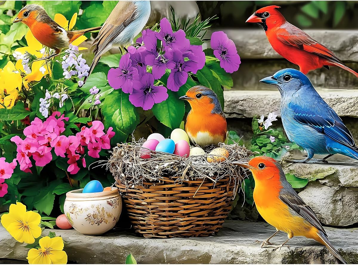 300 Piece Puzzle for Adults, Colorful Birds Jigsaw Puzzle 300 Pieces