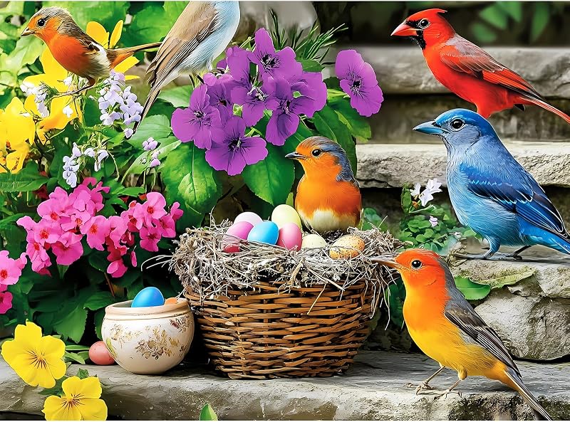 300 Piece Puzzle for Adults, Colorful Birds Jigsaw Puzzle 300 Pieces