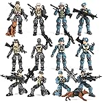 HAPTIME Army Men Action Figures with Weapons, Toy Soldiers for Boys, Plastic Army Toys for Boys 6-8, Birthday Gift for Military Collectors (6Pcs Blue + 6Pcs Gray)