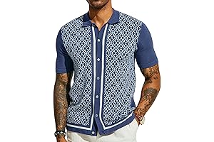 Men's Classic Retro Vintage 70s Fashion Polo Shirt