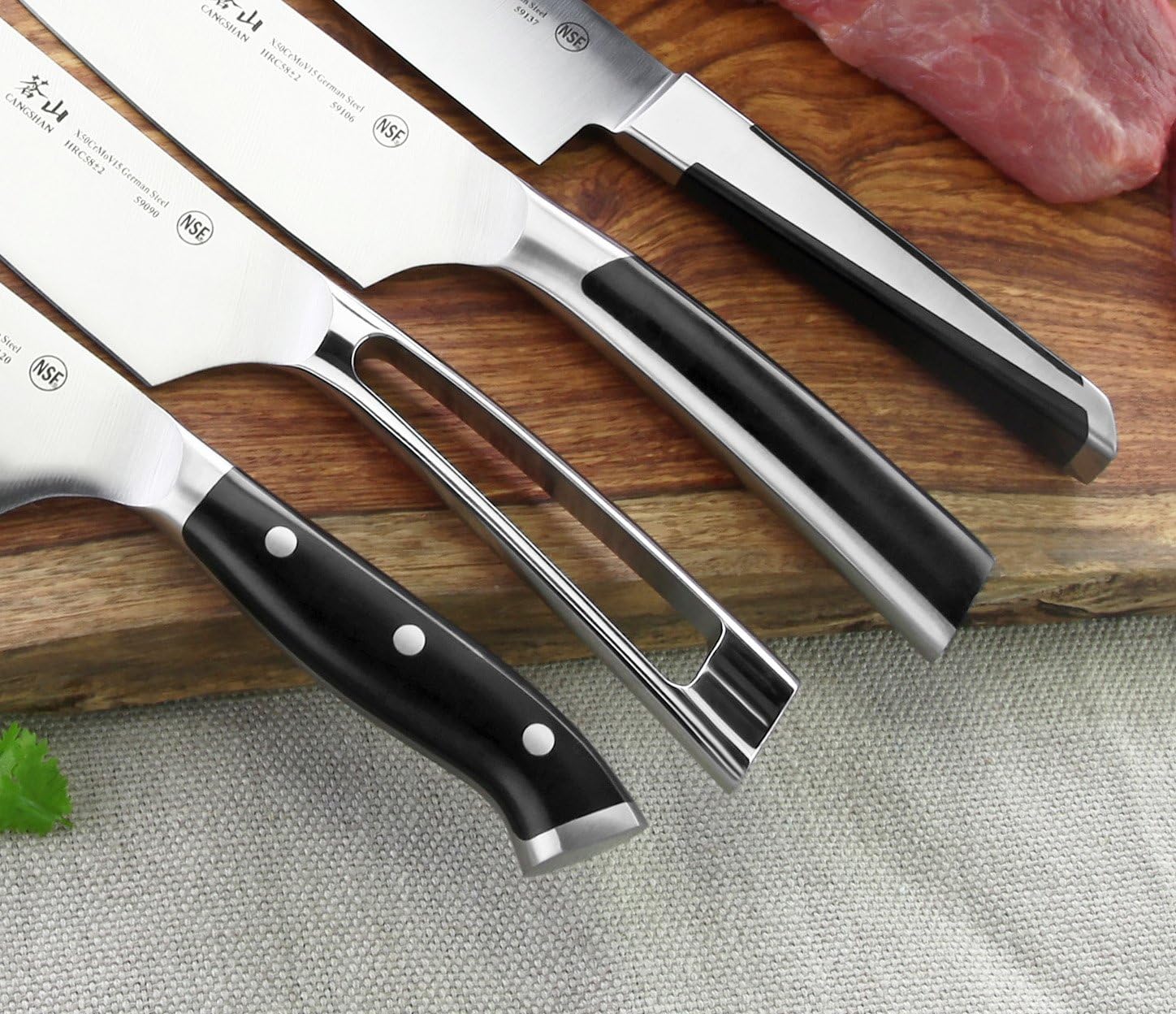 Cangshan N Series 59113 German Steel Forged Santoku Knife, 7-Inch