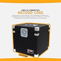 Vista 9 de Odyssey CLP100P Carpeted Pro Lp caso con hardware empotrado para 100 Lp de vinilo