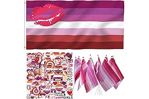 Lesbian Pride Flag and Sticker Pack: Express Your True Colors