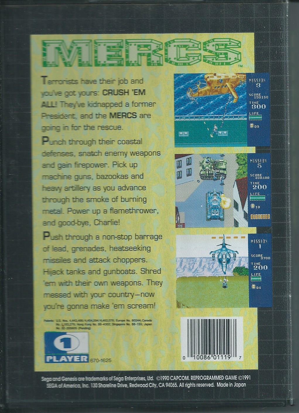 Mercs - Sega Genesis - Very Good - Used Game - Image 2
