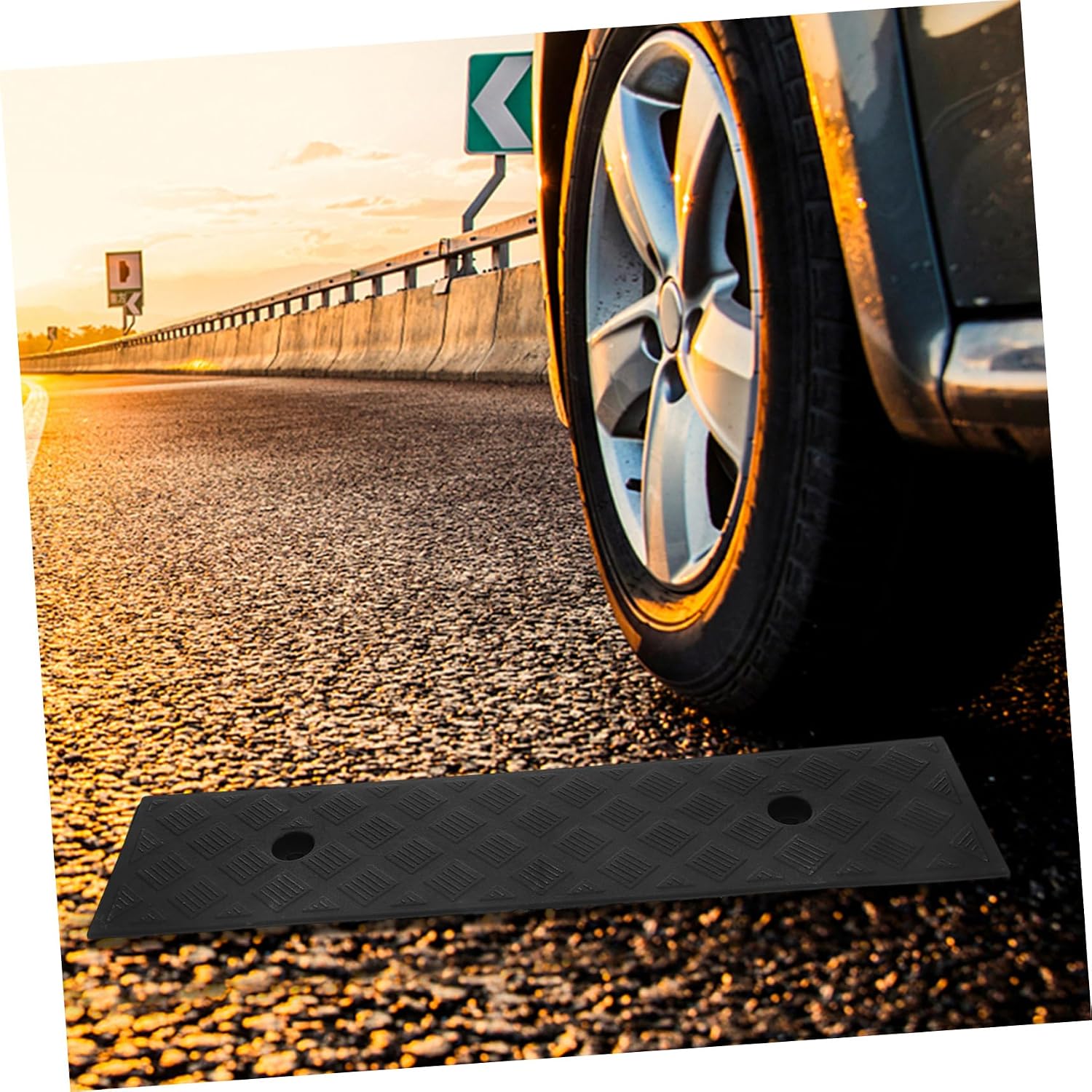 2pcs Industrial Grade Rubber Door Sill Mat Wheelchair Vehicle Access Ramps for Home Driveway Garage Incline for Effortless Climbing