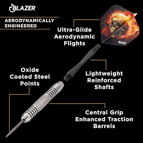 Miniatura 3 de Fat Cat Blazer - Dardos de punta de acero con estuche de almacenamiento/viaje, 0.81 oz