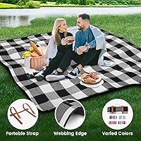 Vista 4 de sapsisel Manta de picnic extragrande de 80 x 80 pulgadas, impermeable y plegable, manta de playa de 3 capas para 6 a 8 adultos, para campamento