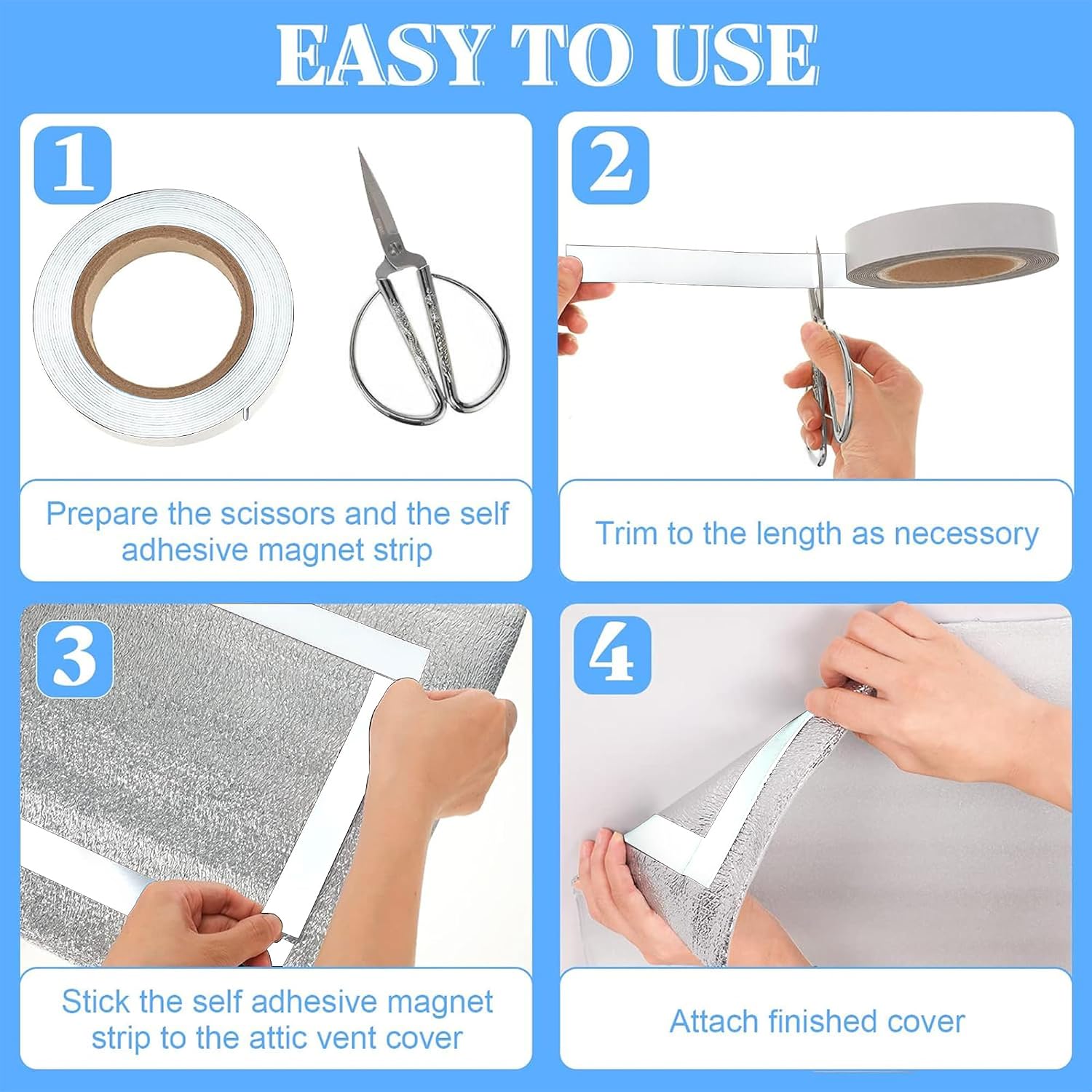 Attic Armour Attic Fan Cover: Whole House Fan Attic Window Door Insulation Cover with Adhesive Magnet Strips, Attic Ceiling Fan Shutter Seal Cover, Household Air Vent Cover (50.79 * 37.44In)
