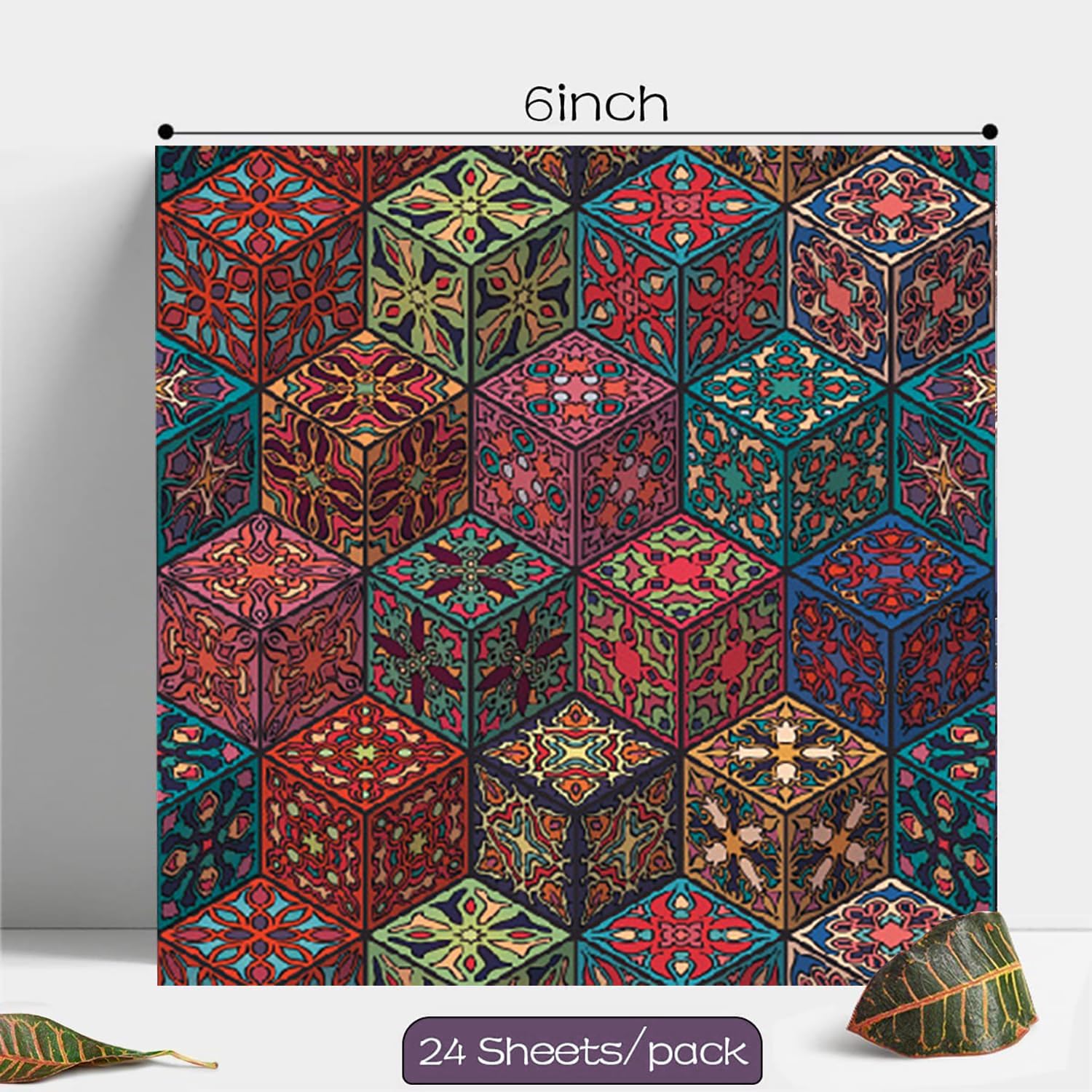 YASMEN Scrapbook Paper Art Pad, Vintage Pattern Cardstock Paper 6"×6", Decoupage Craft Paper, Scrapbooking Card Making Paper Pack for Junk Journal Decorative Background Gift Cards Album - 24 Sheets