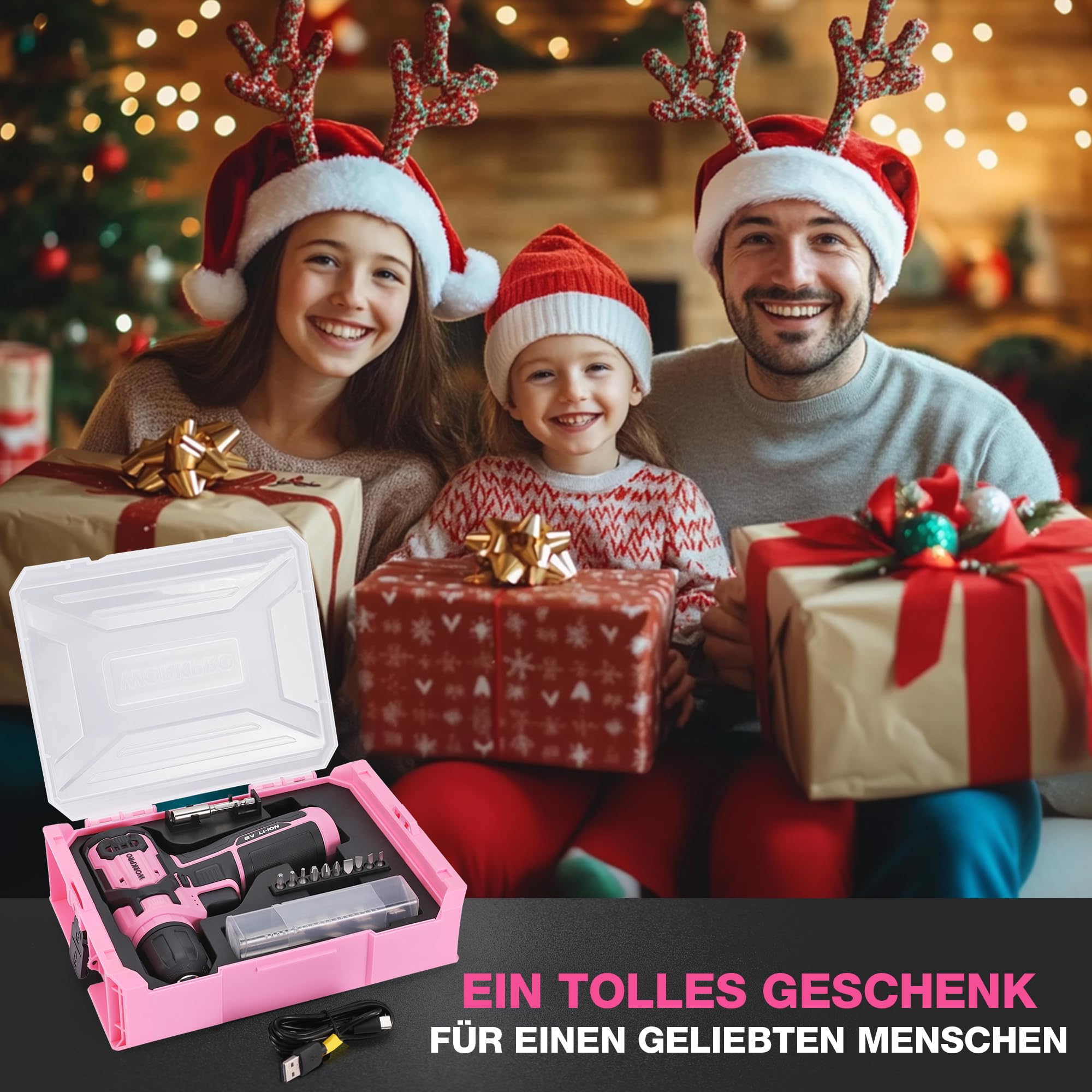 WORKPRO 8V Akku Bohrschrauber Set mit Transportkoffer, Akkuschrauber