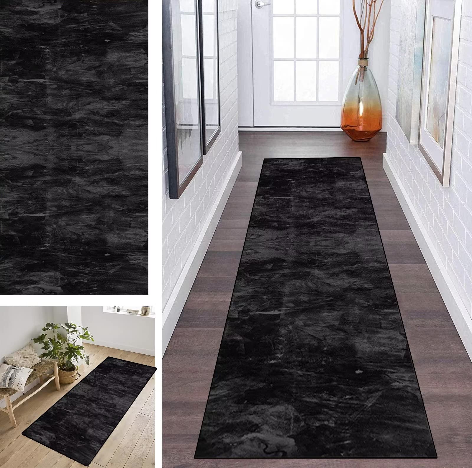Tappeto Runner 80x300 Cm Grigio – Morbido, Antiscivolo E Lavabile In Lavatrice!