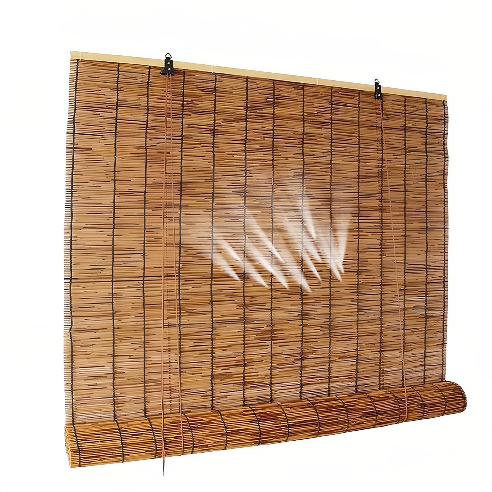 CMJYMX Natural Bamboo Roller Shades Light Filtering Privacy Screen Roman Shades For Windows Reed Curtains Anti-UV 50-150cm Reed Roller Blinds Easy To Install(120x170CM/47x67IN(WxH))