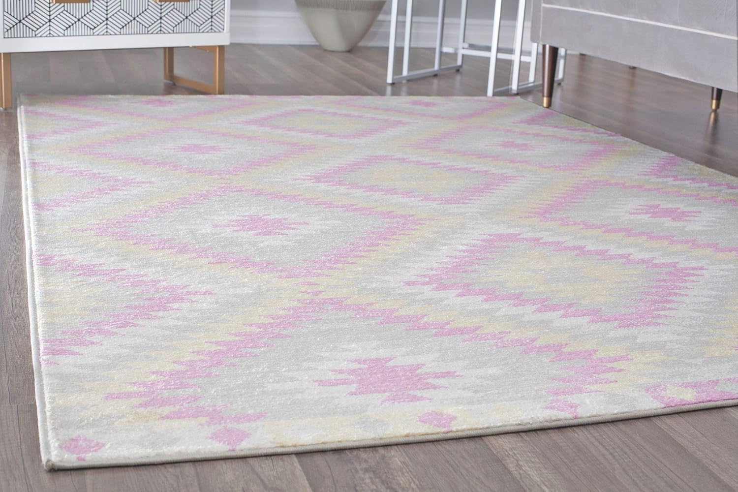 Rugs America BR30R Bubblegum Moroccan Tribal 2x4 Area Rug 2' x 4'