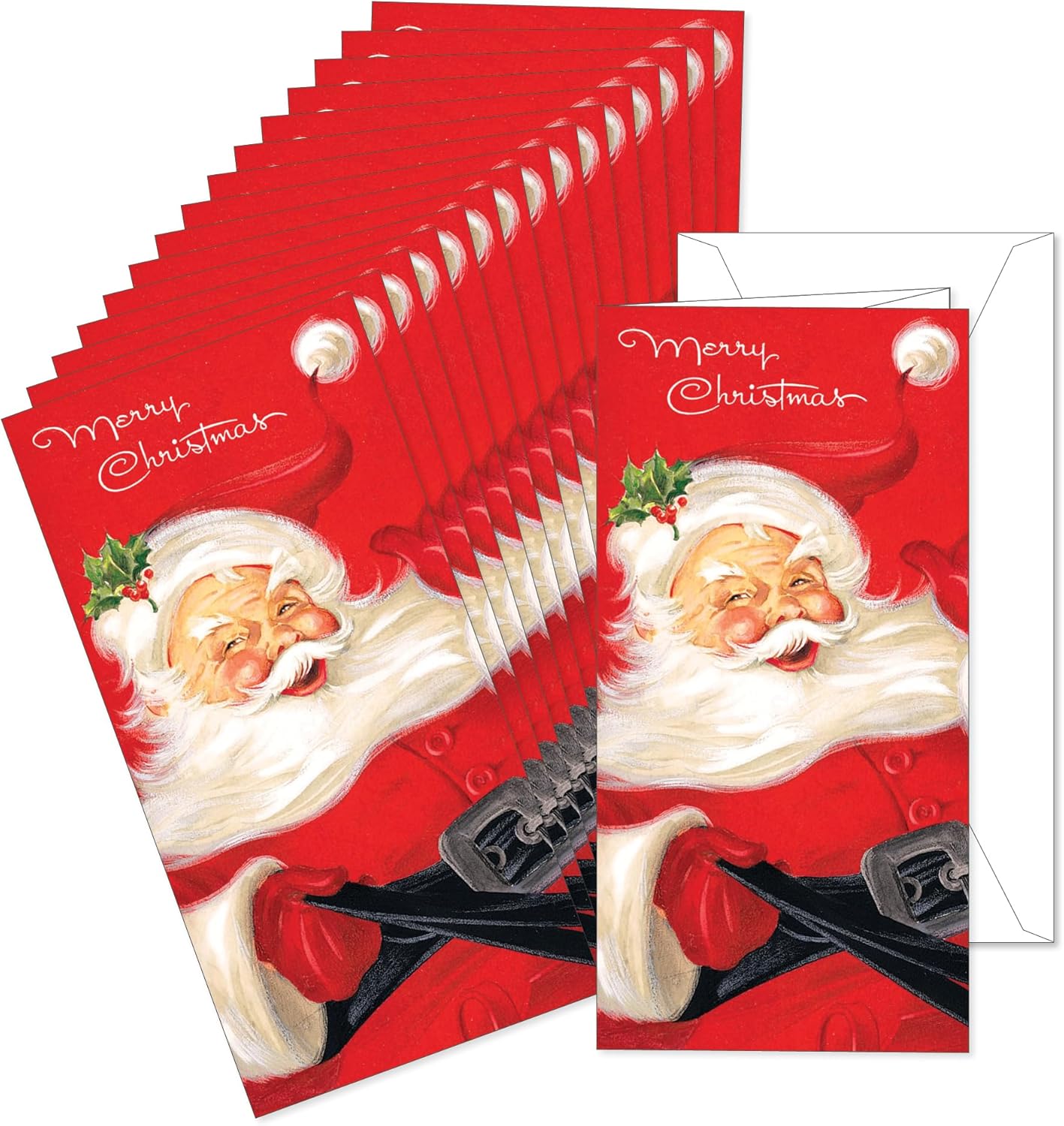 SHADE TREE GREETINGS Fravessi Christmas Card Money Holder (3.5x6.5) Envelope For Money, Cash, Checks, 16 Pack (Santa Claus)