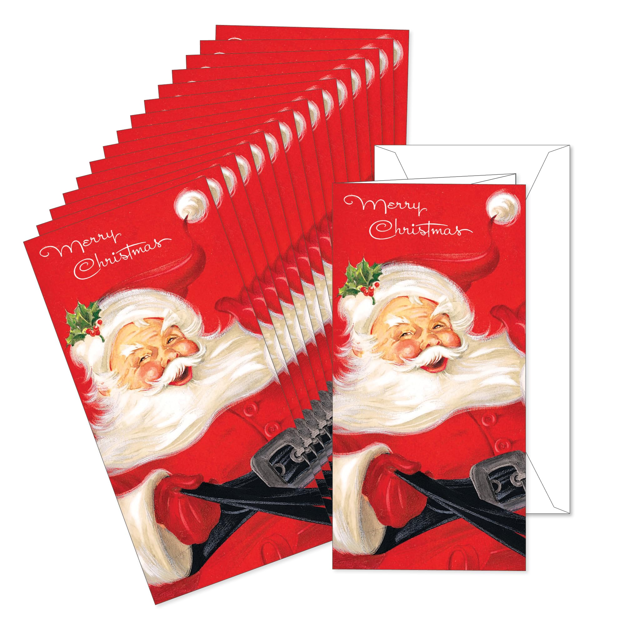 SHADE TREE GREETINGS Fravessi Christmas Card Money Holder (3.5x6.5) Envelope For Money, Cash, Checks, 16 Pack (Santa Claus)