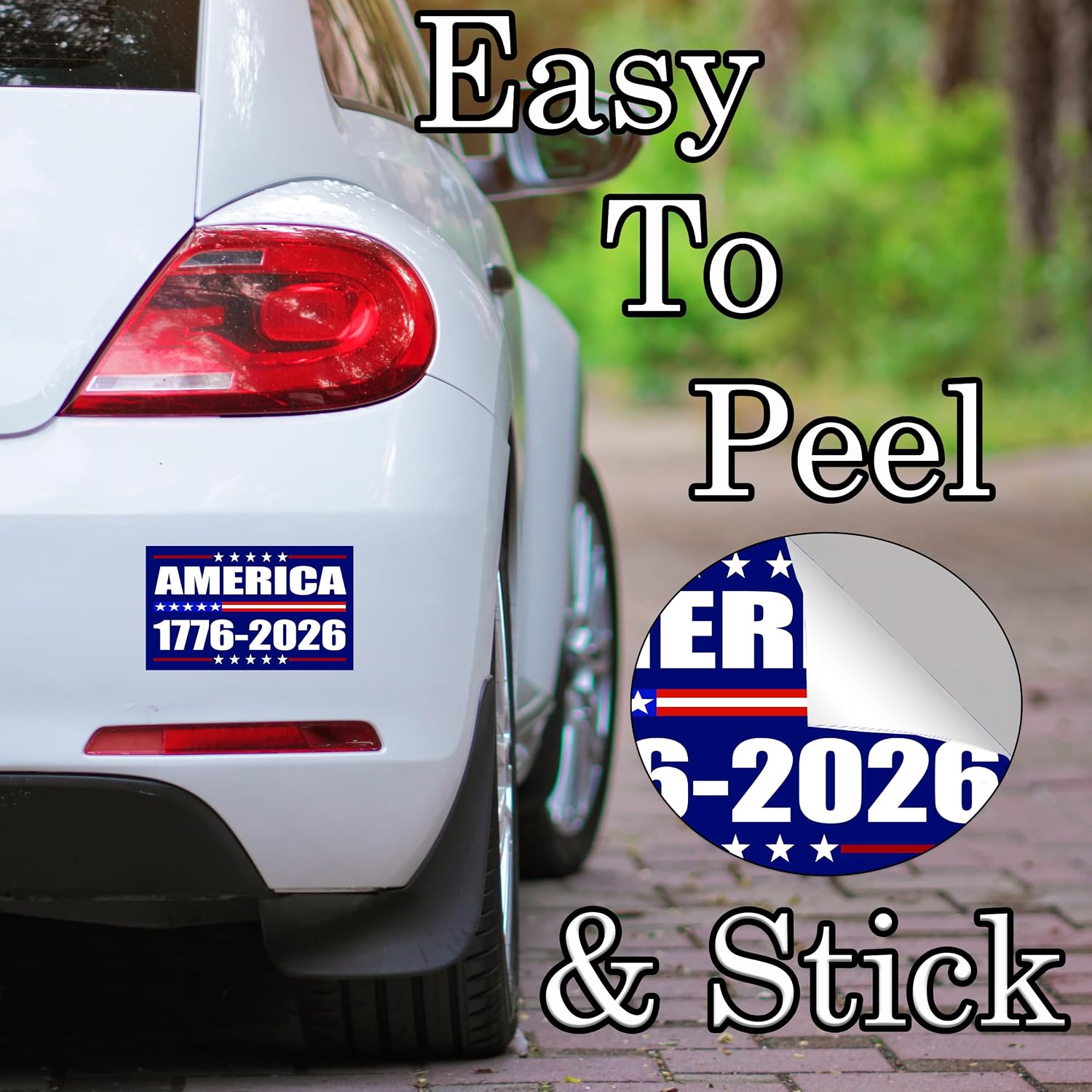 250th Anniversary USA Flag Sticker Bumper Car Decal Patriotic American United States 1776-2026 250 Years Blue