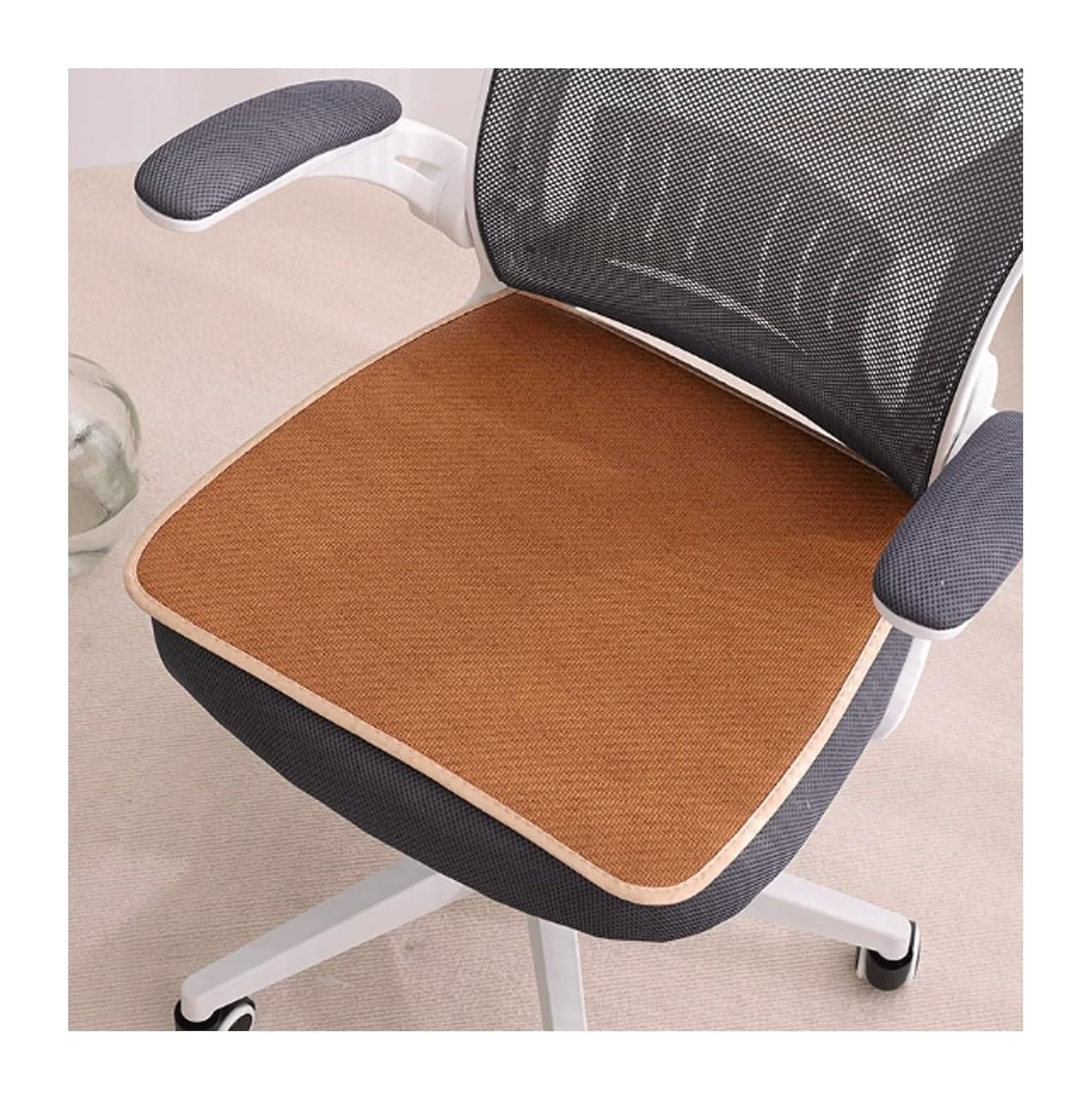 QCKNKMGG Cooling Bamboo Cushion Mat, Bamboo Chair Mat Multicolor Multiple Sizes(Brown,45 * 45cm)