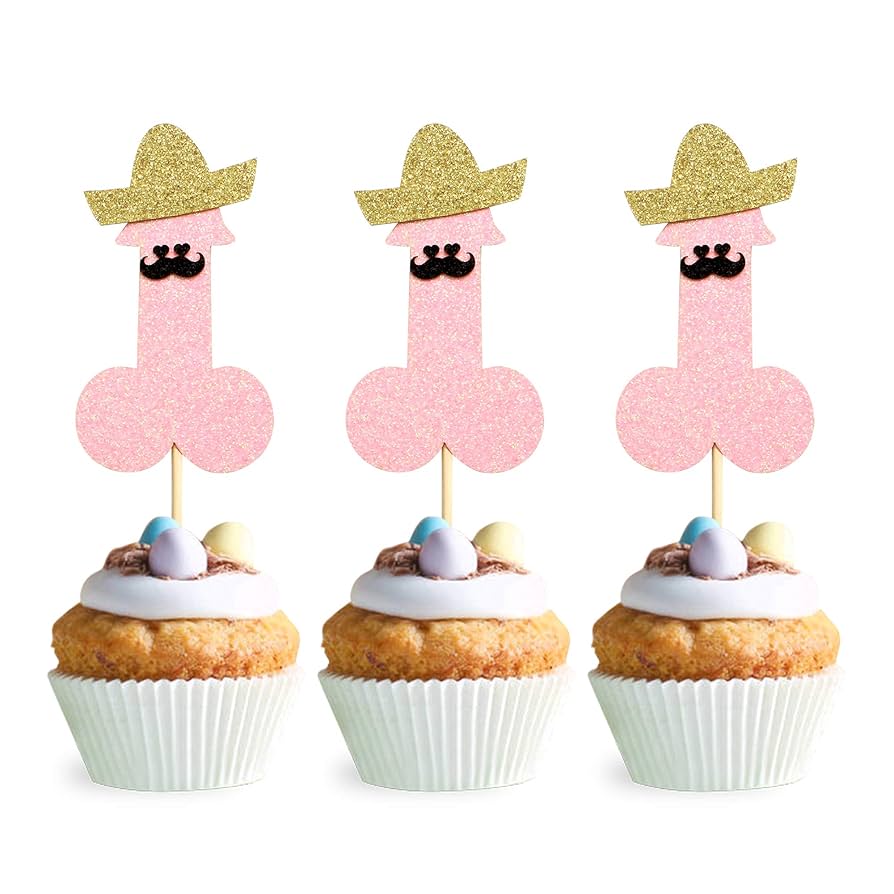 Penis Cupcake Toppers, Bachelorette Cupcake Toppers, Bachelorette Party