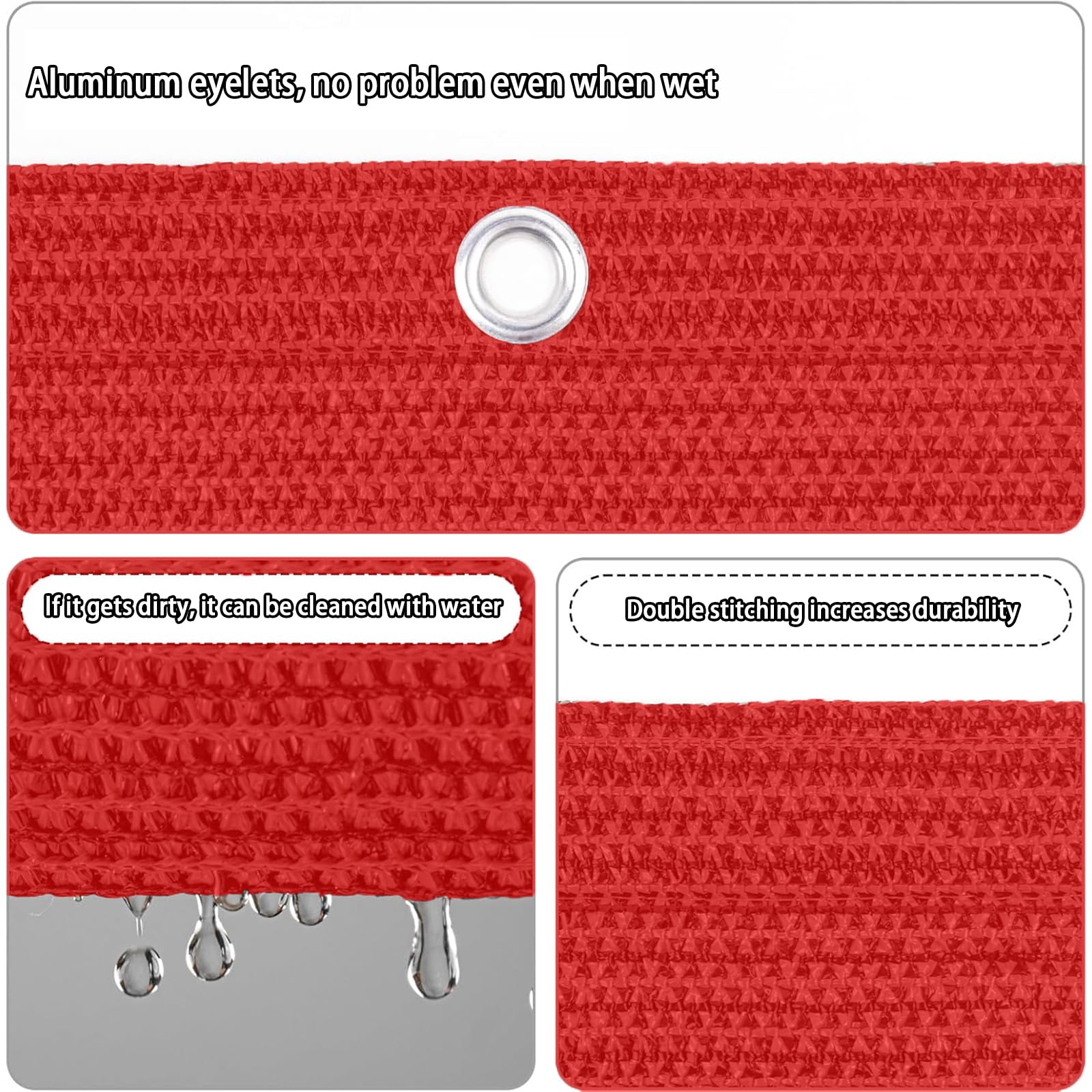 Copri Balcone 120 x 700 cm in HDPE 220G ㎡, Permeabile, Anti-Uv, Frangivento, Protezione Solare, Privacy Recinzione Copertura con Fascette e Funi para Exterior Terraza, Rosso