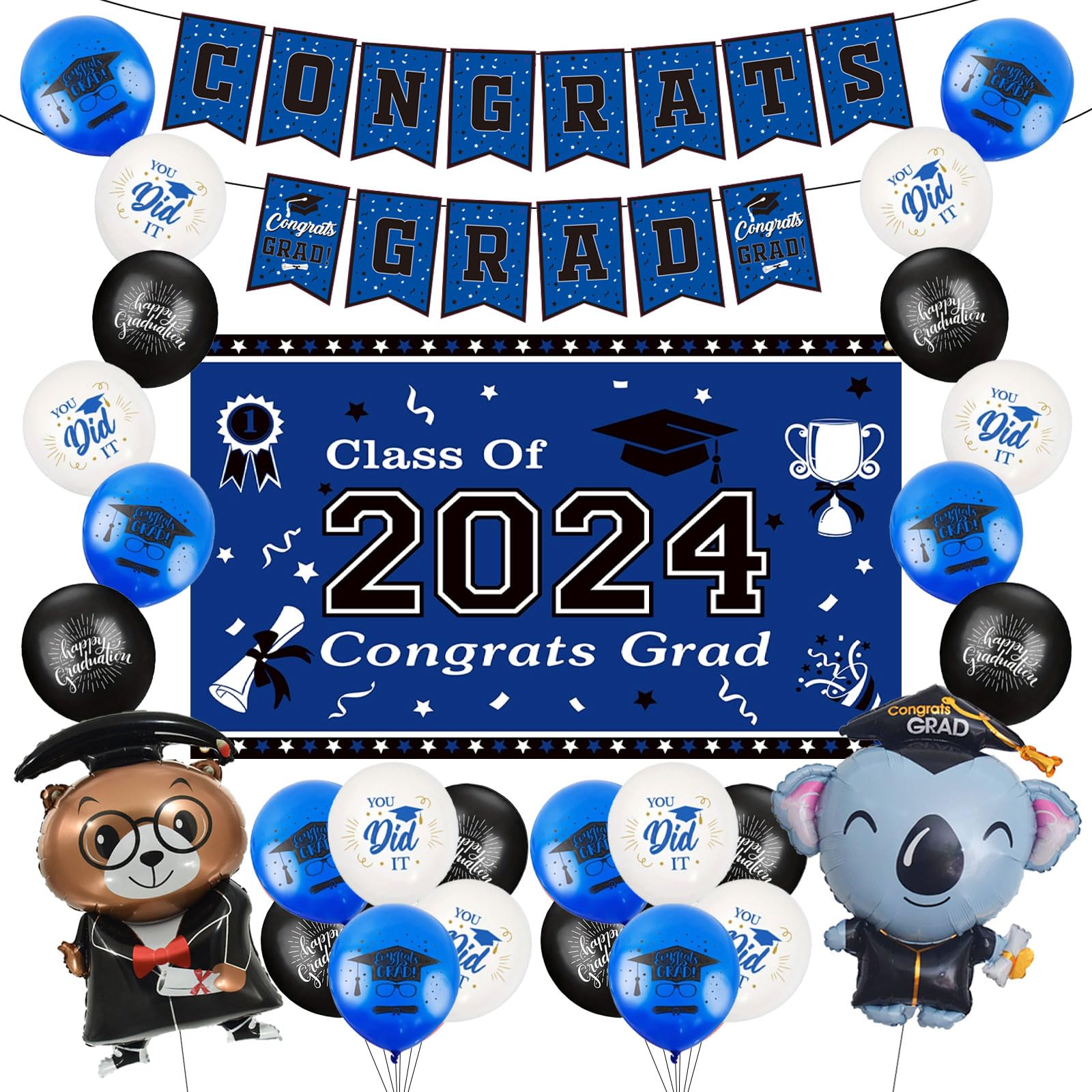 Class Of 2020 Graduation Banner - Gold Glitter Test Paper Design, Congrats Bunting For Senior Party - View #4