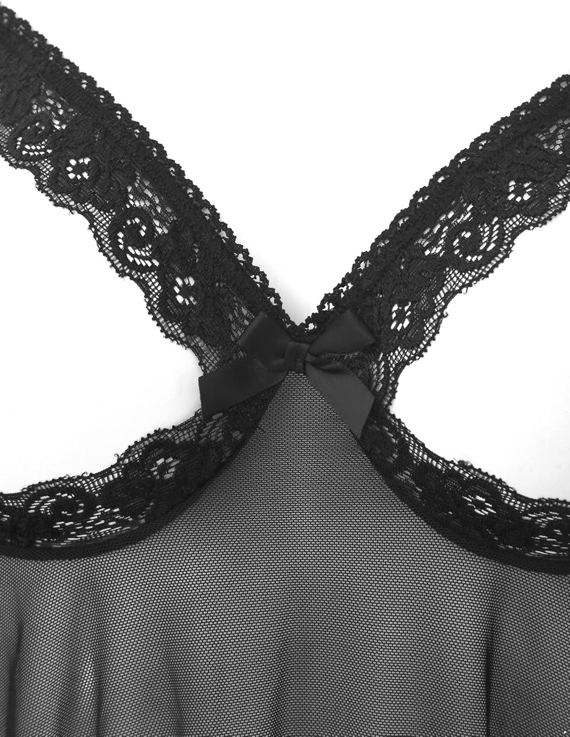 YiZYiF Women's Open Bras Nipple Split Lingerie Set Sleep Dress and Lace Panty Babydoll Nightwear - Image 4