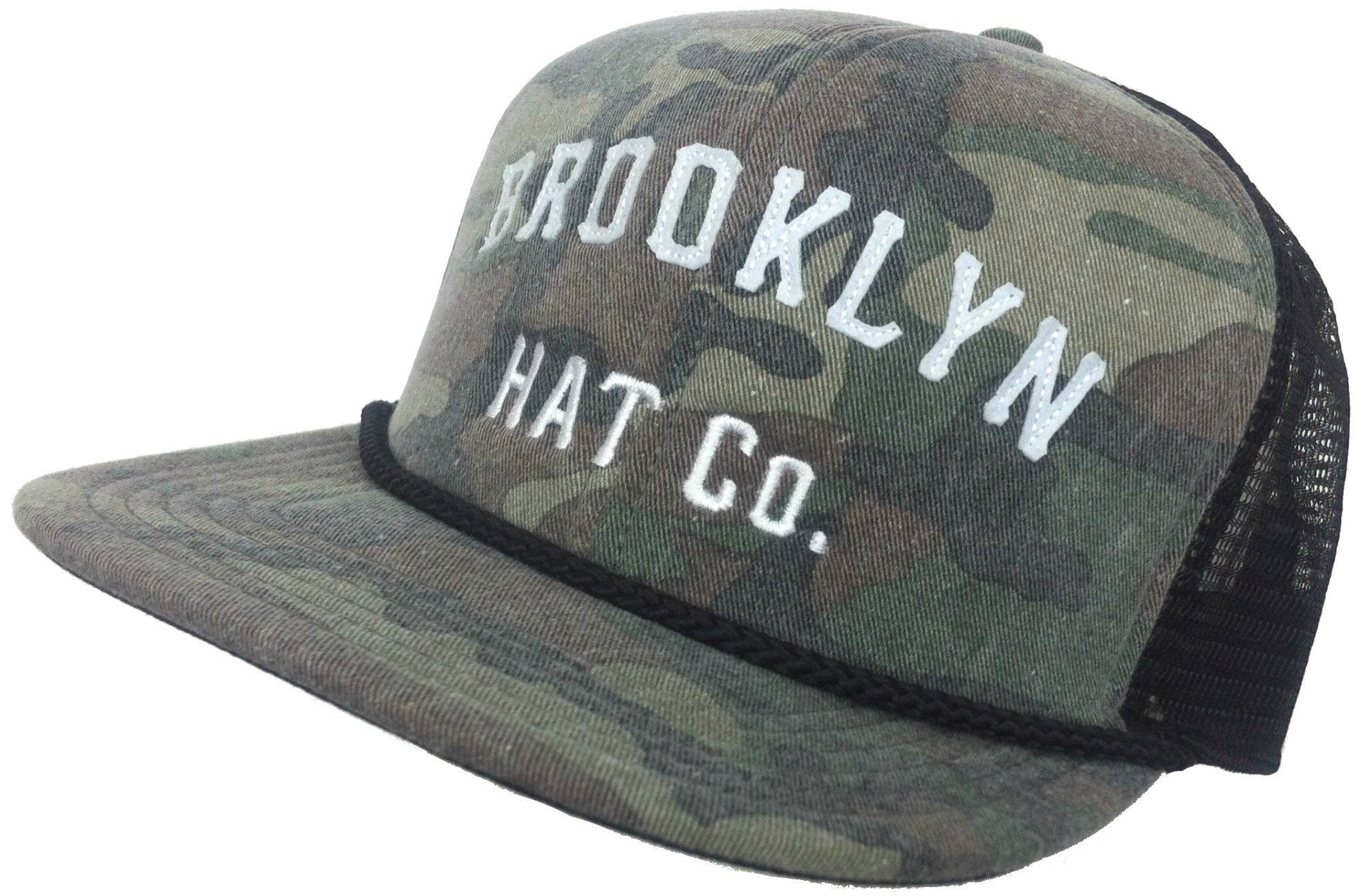 Brooklyn Hat CoRed Hook Trucker Cap Flat Brim Hat