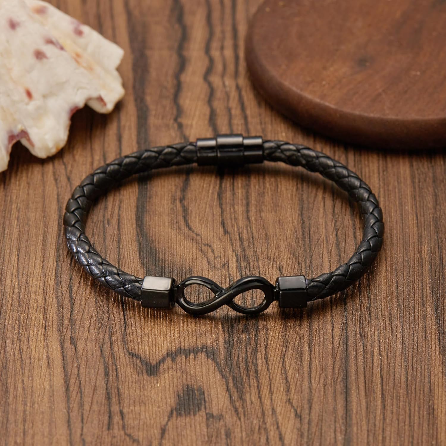 Harlermoon To My Man, Infinity Leather Bracelet Husband Gifts from Wife I Love You Forever and Always Bracelet Boyfriend Anniversary Birthday Christmas Fathers Valentine Gifts for Men - Image 4
